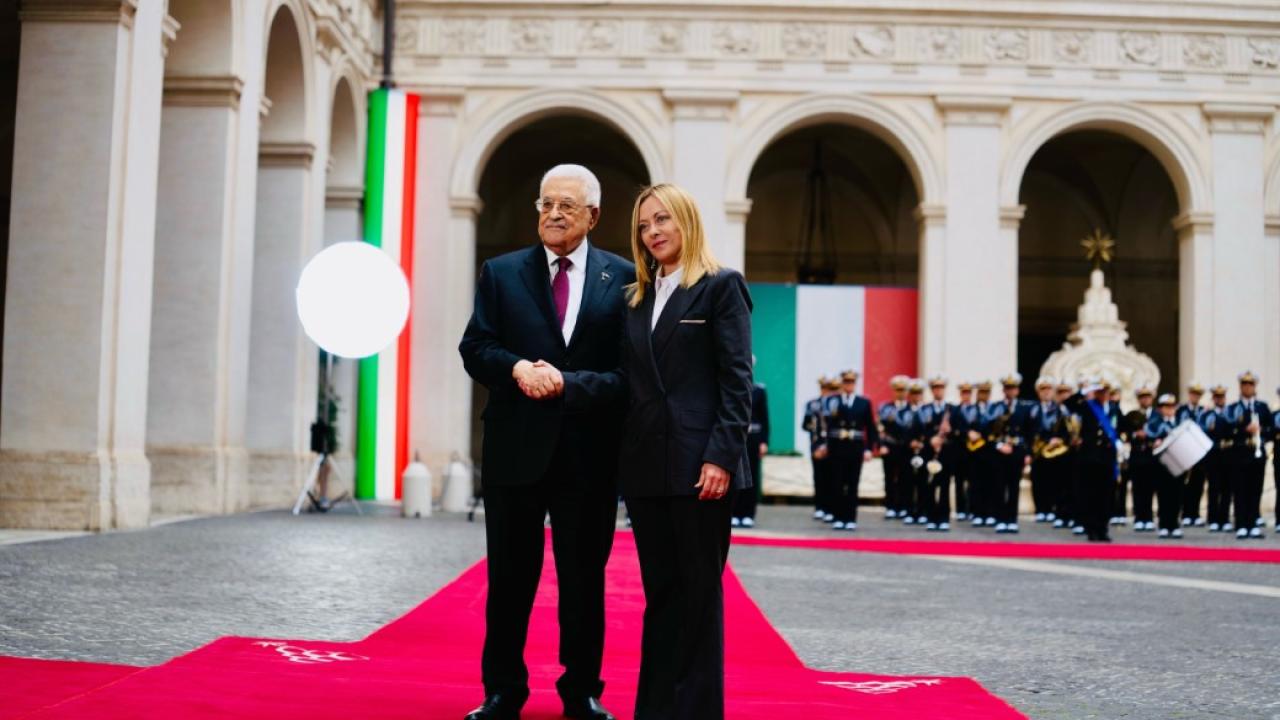 İtalya Başbakanı Meloni, Roma'da Filistin Devlet Başkanı Abbas ile görüştü