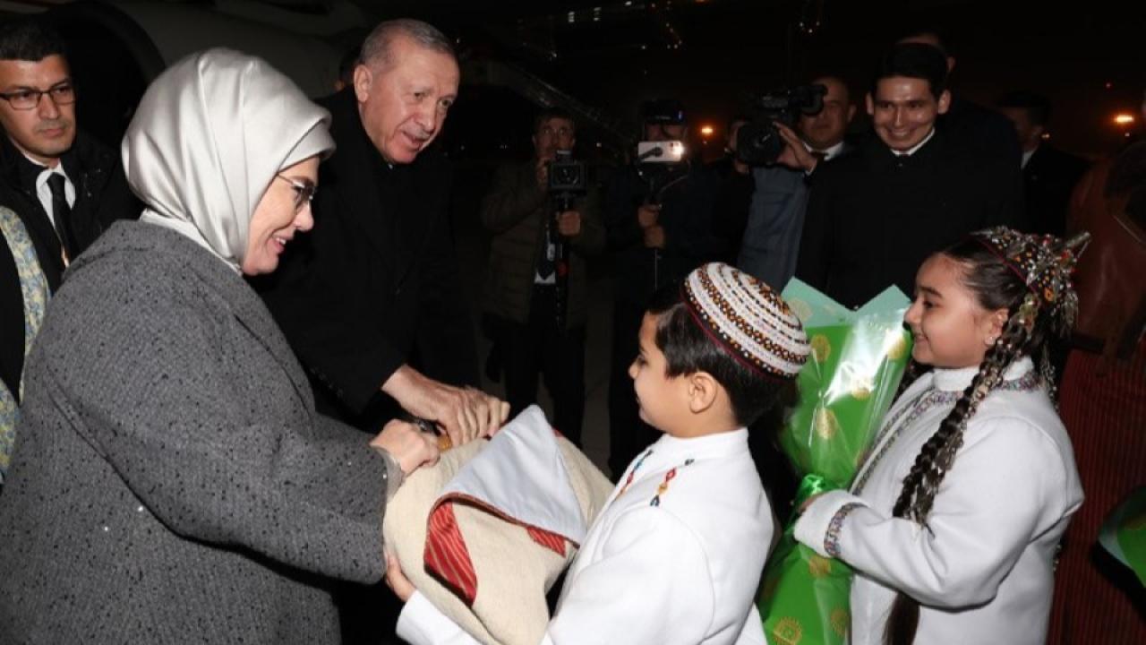 Cumhurbaşkanı Erdoğan Türkmenistan'da