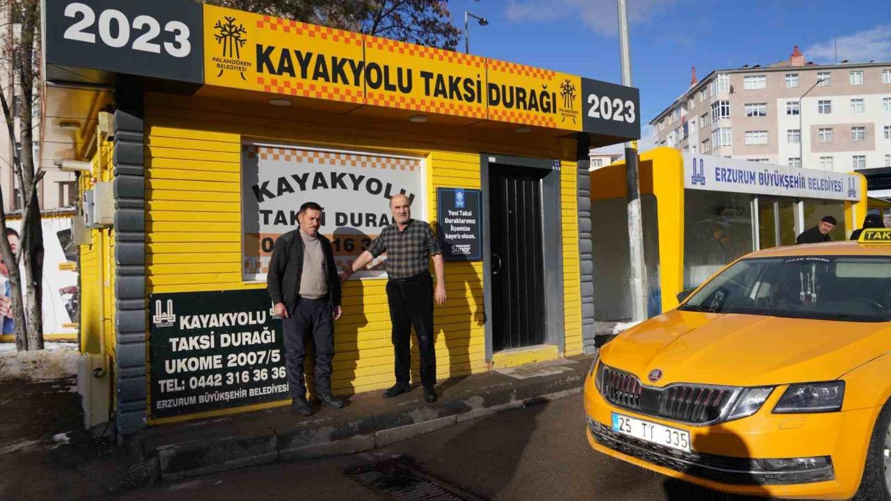 Palandöken’de Taksi Durakları Sil Baştan Yenileniyor.
