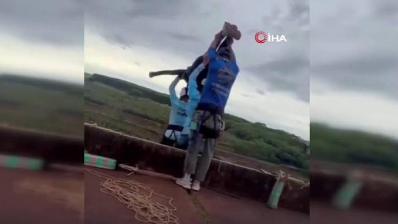 Brezilya'da halatla atlama faciası