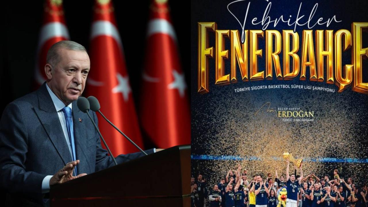 Cumhurbaşkanı Erdoğan’dan, Fenerbahçe Beko’ya tebrik mesajı
