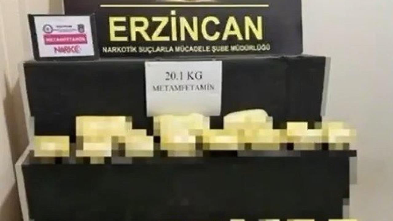 Erzincan’da 20,1 kilogram metamfetamin ele geçirildi